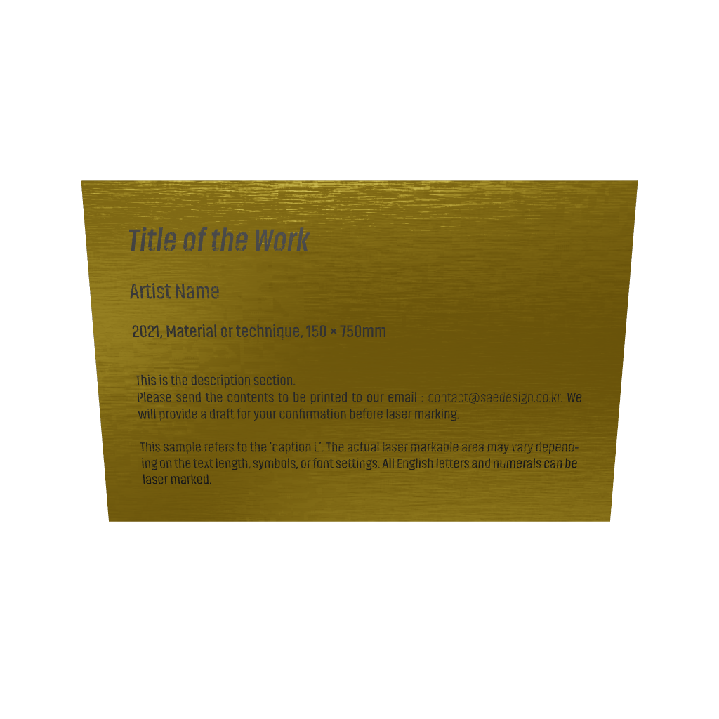 Stainless steel caption plate, gold, 150×100mm from SIDE collection
