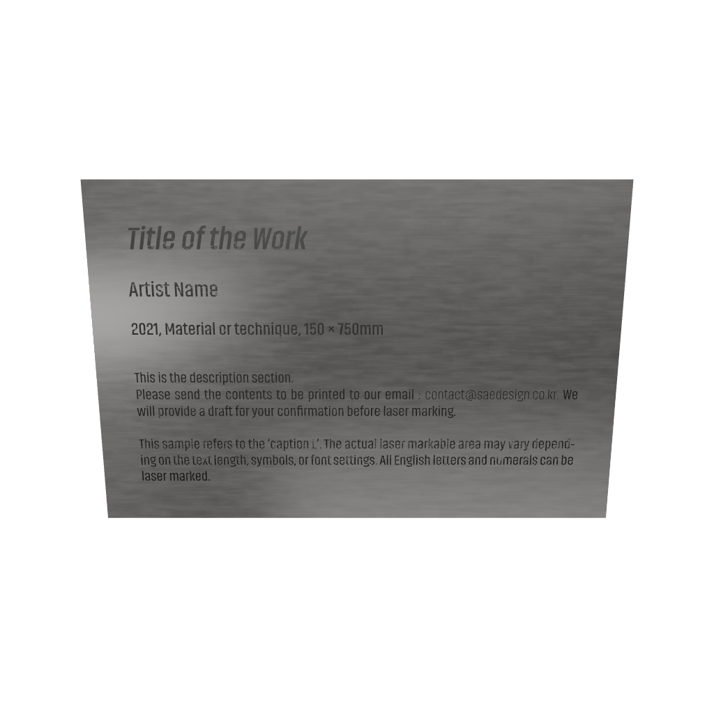 Stainless steel caption plate, silver, 150×100mm from SIDE collection
