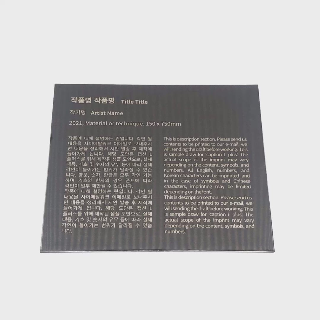 부착형 블랙 스테인리스 레이저 각인 캡션 명판 L 플러스 제품 이미지
