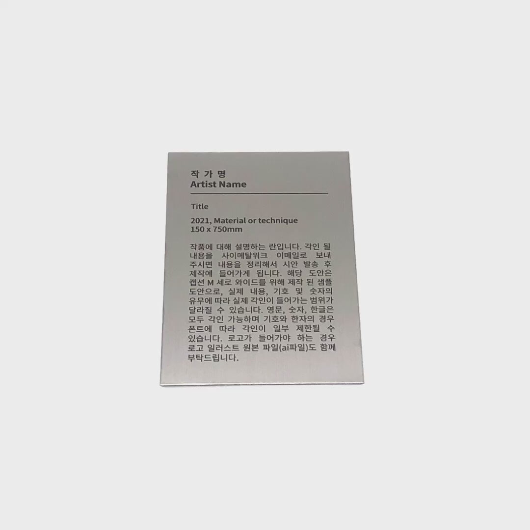 부착형 실버 스테인리스 레이저 각인 캡션 명판 M 세로 와이드 제품 이미지
