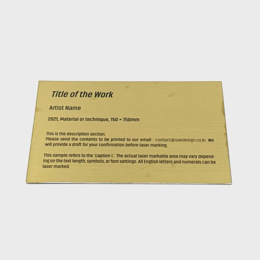 Stainless steel caption plate, gold, 150×100mm from SIDE collection
