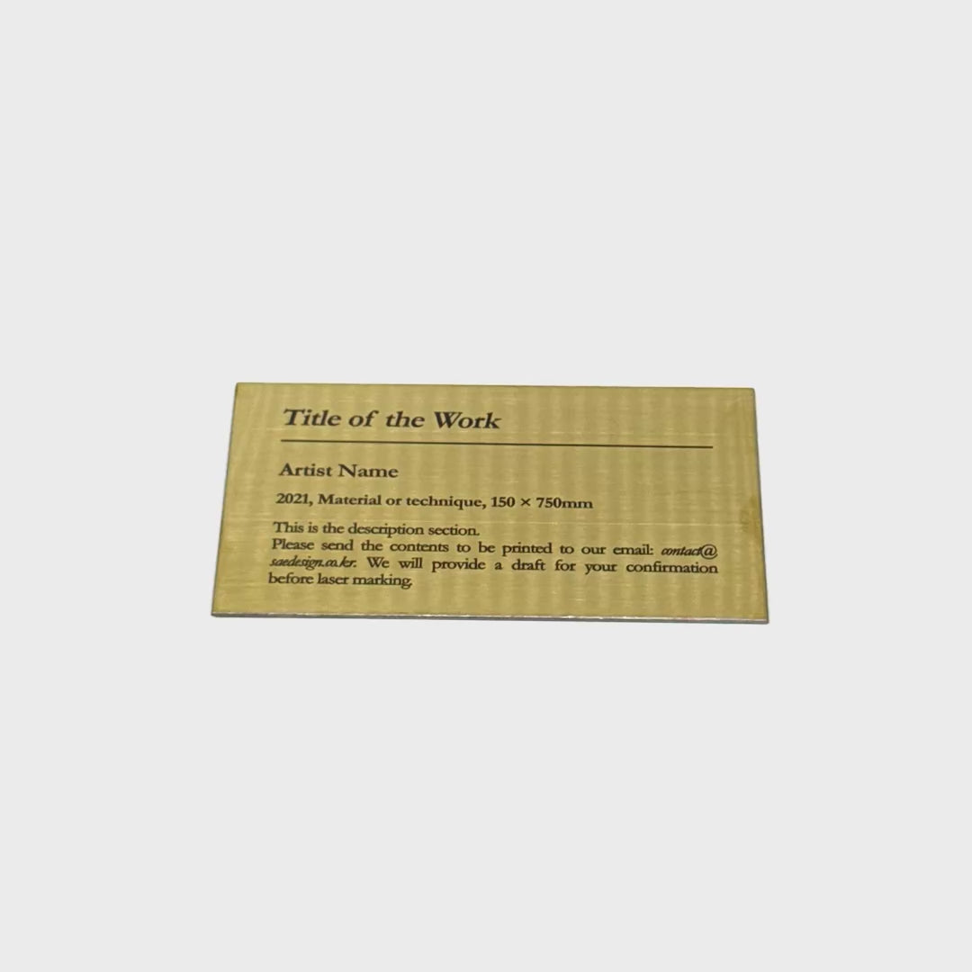 Stainless steel caption plate, gold, 110×60mm from SIDE collection
