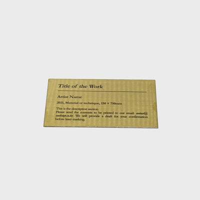 Stainless steel caption plate, gold, 110×60mm from SIDE collection
