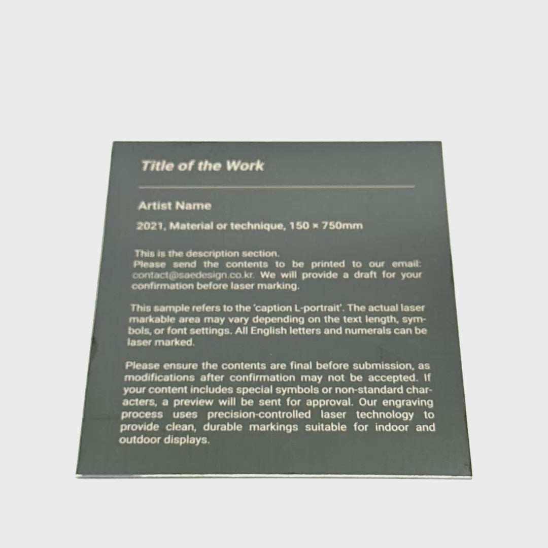Stainless steel caption plate, black, 130×150mm from SIDE collection
