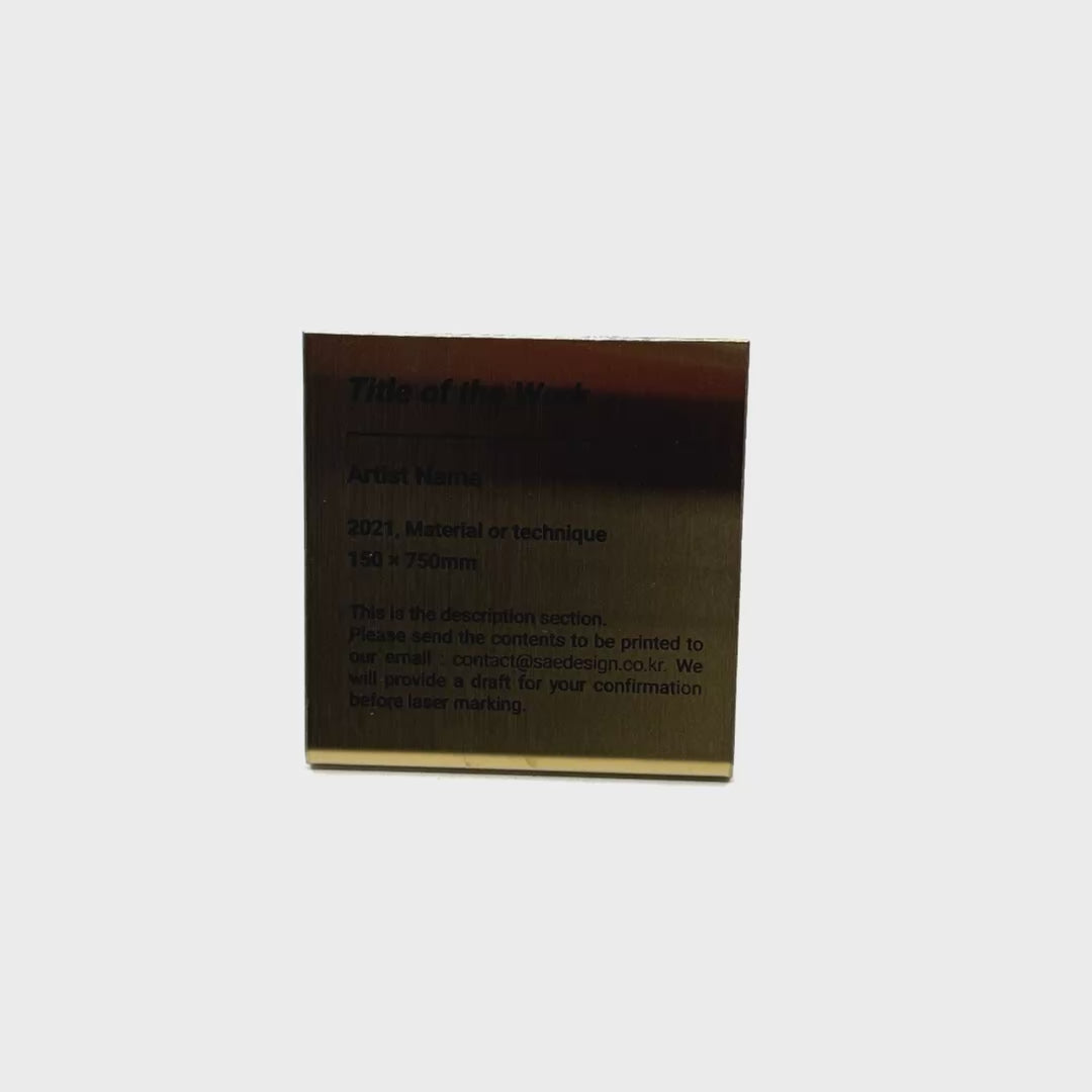 Stainless steel caption plate, gold, 80×30×80mm from SIDE collection

