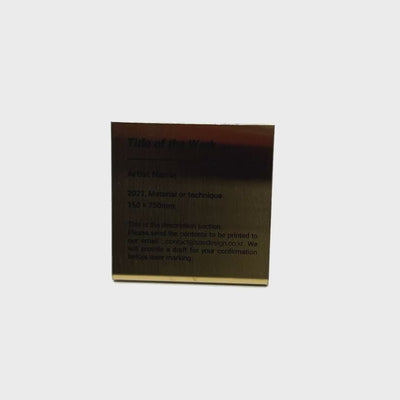 Stainless steel caption plate, gold, 80×30×80mm from SIDE collection
